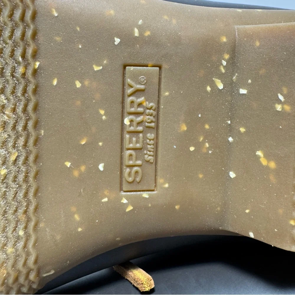 New Sperry Women's Saltwater Tan /Black  Winter Luxe Leather Duck Boot Size 6